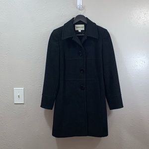 Charles Klein wool pea coat charcoal size 1petite